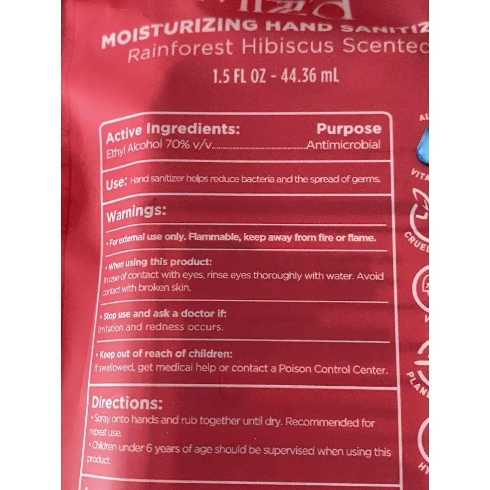 Mizzz’d Scented Hand Sanitizer Spray 1.5 Fl Oz‎ Rainforest Hibiscus Moisturizing